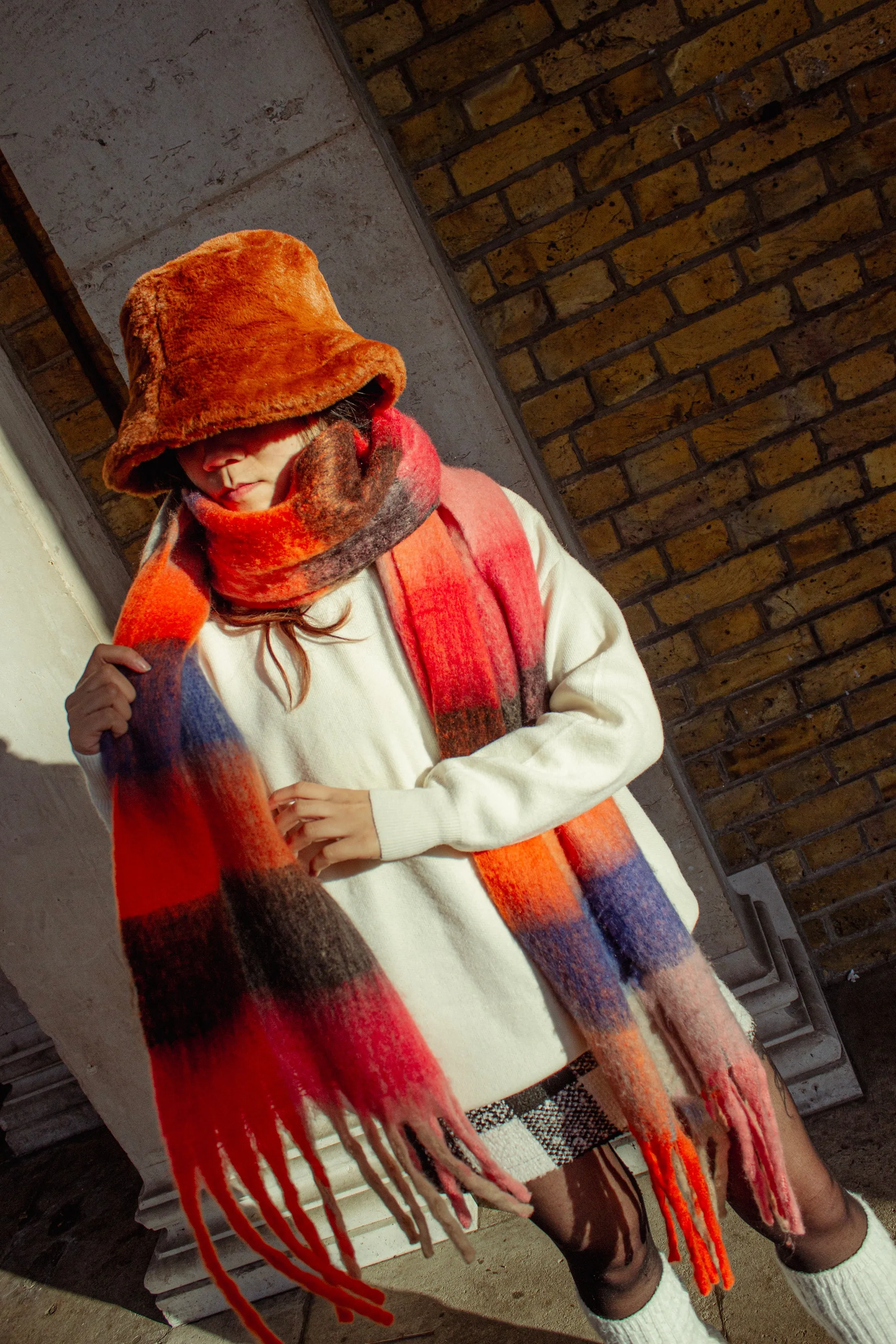Plaid Warm Wrap Scarf
