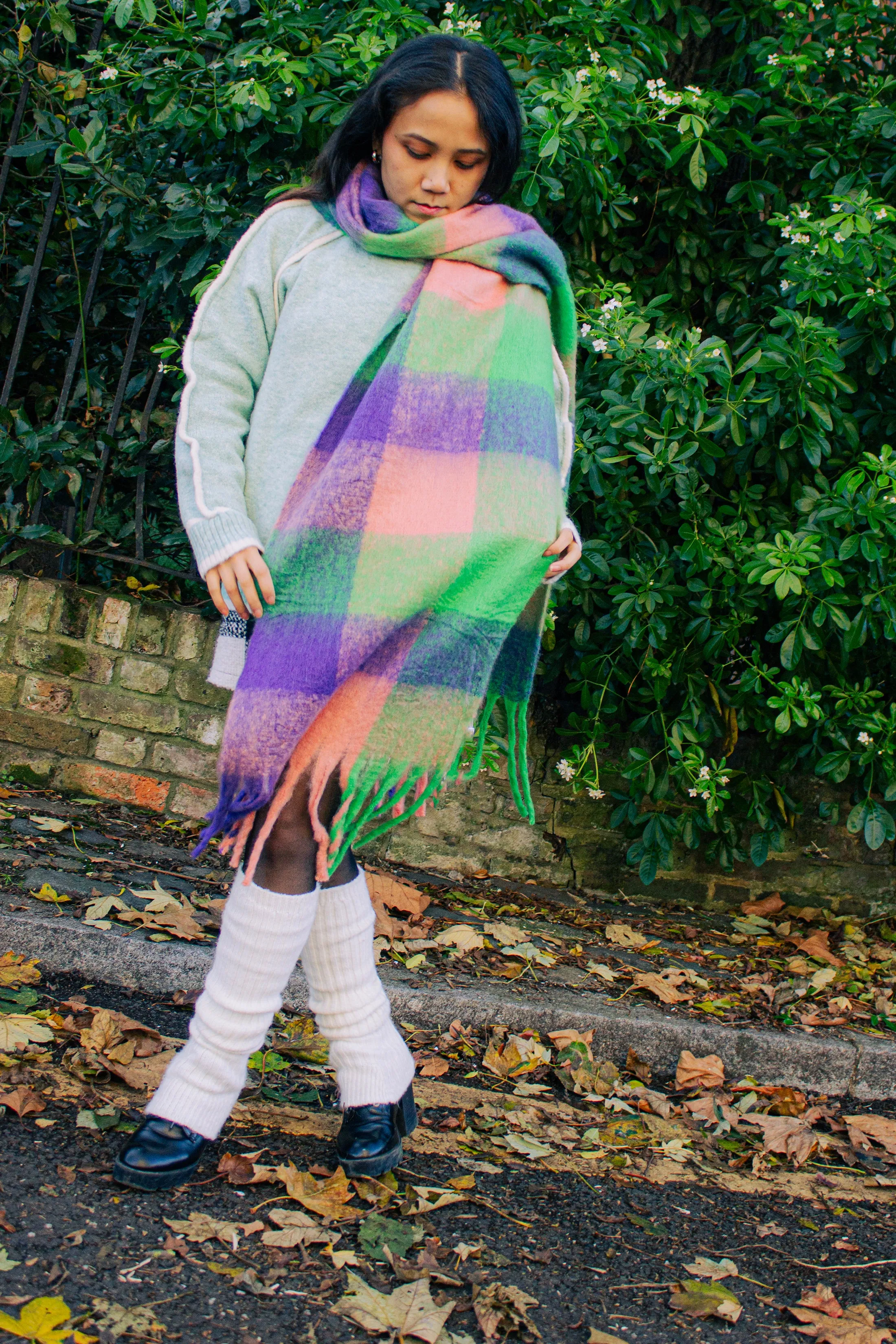 Plaid Warm Wrap Scarf