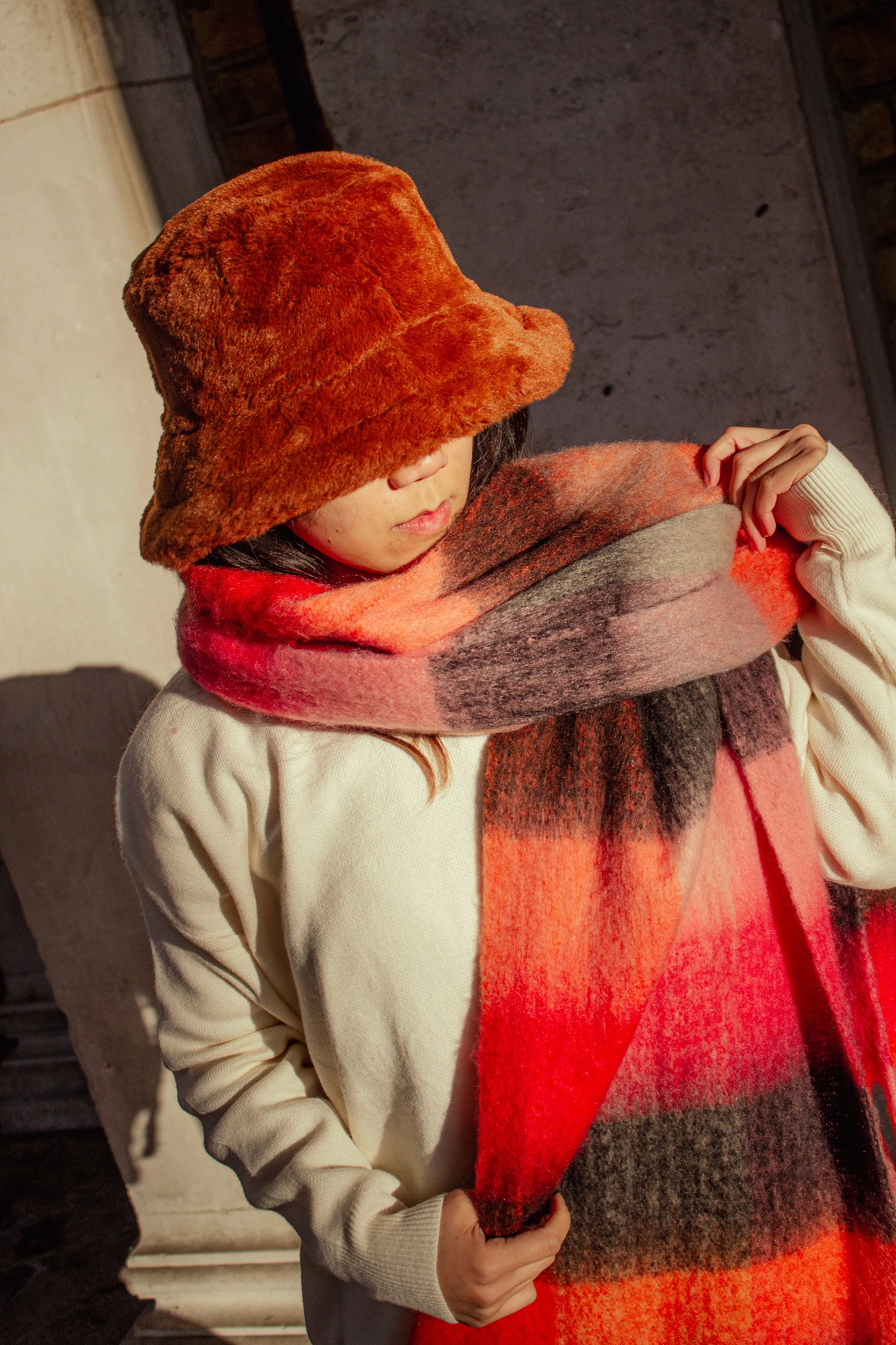 Plaid Warm Wrap Scarf