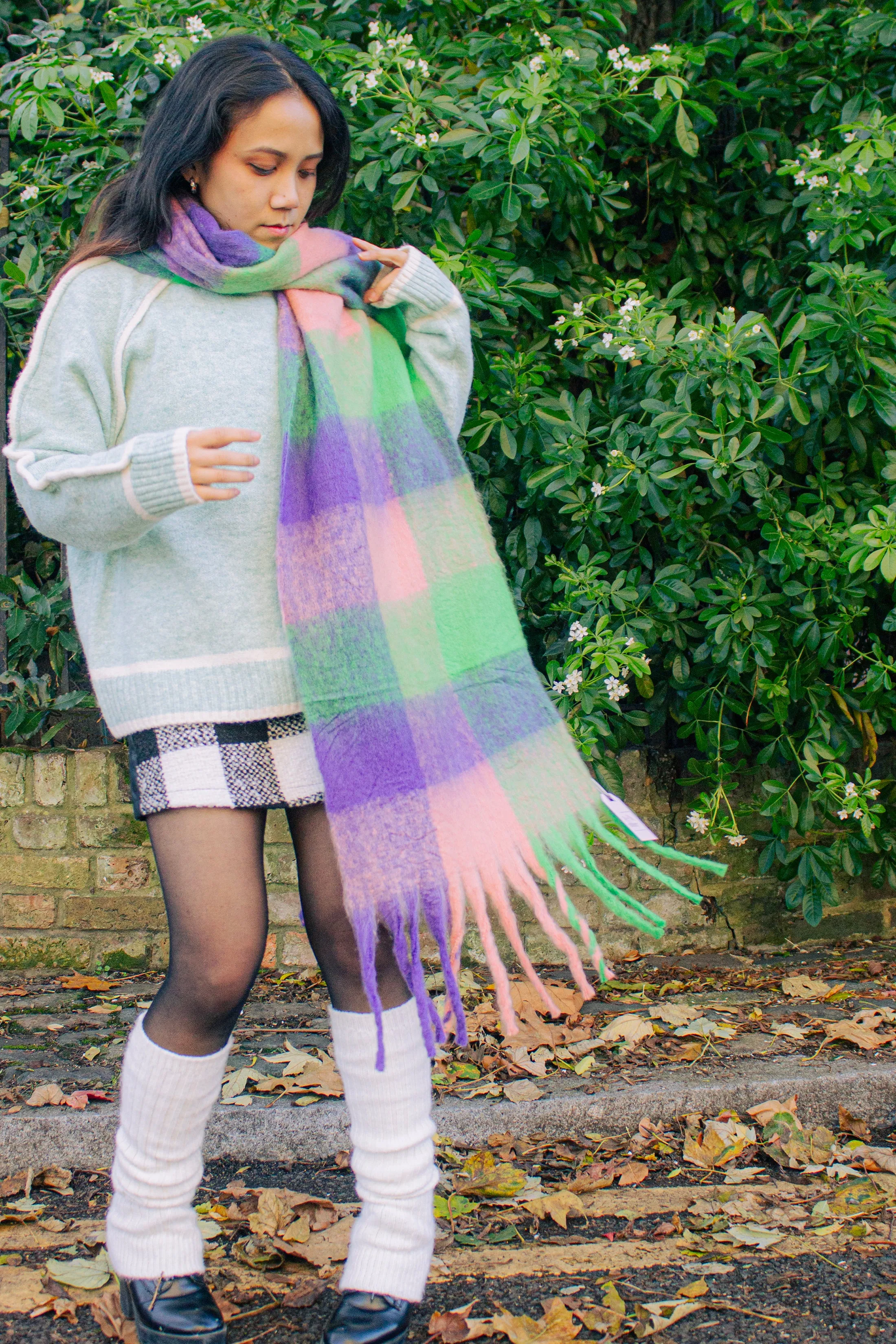 Plaid Warm Wrap Scarf