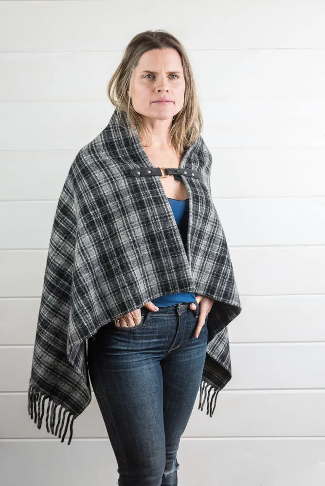 Plaid Wool Poncho