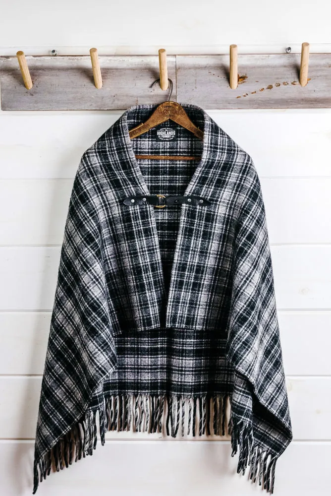 Plaid Wool Poncho