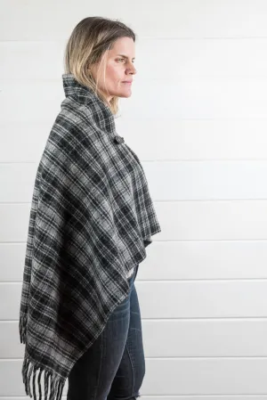 Plaid Wool Poncho