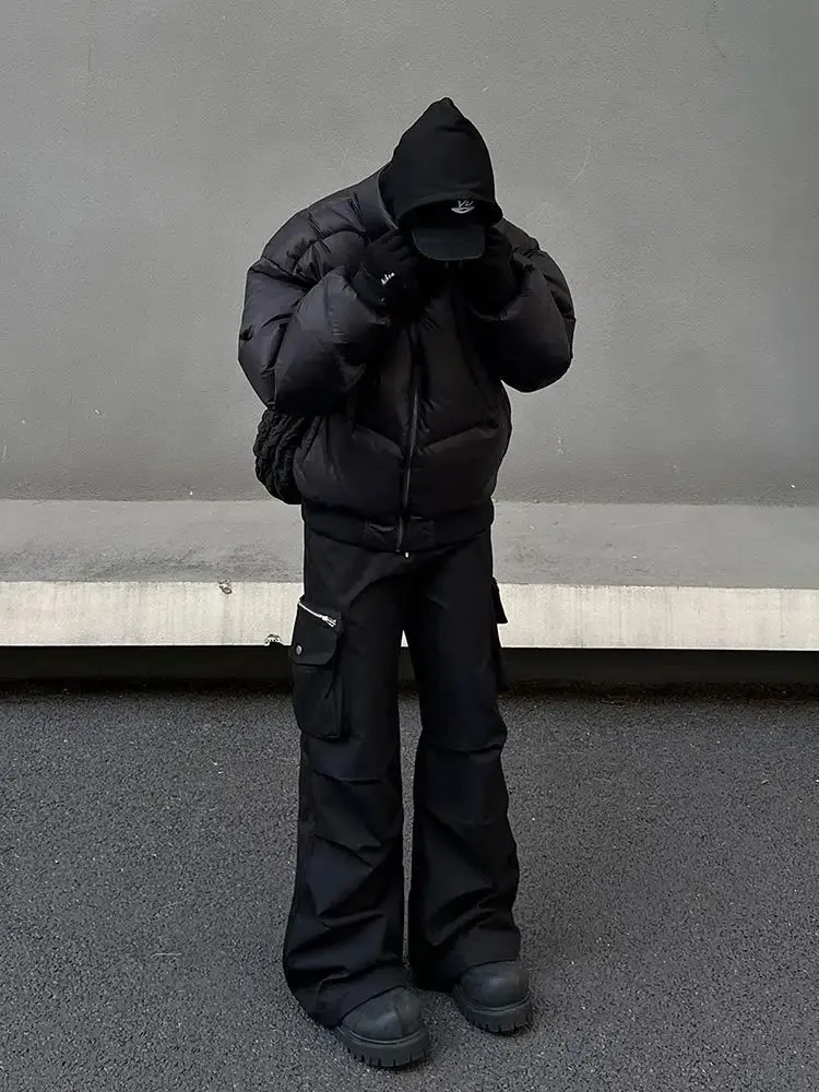 Pleated Wide Leg Cargo Pants
