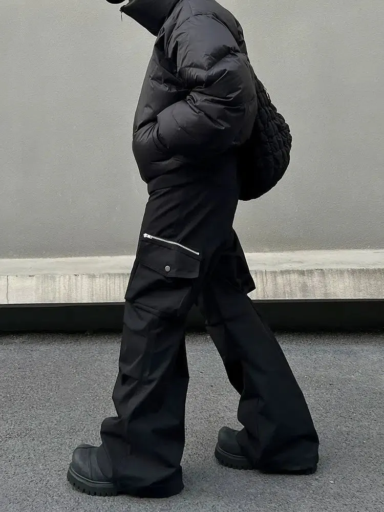 Pleated Wide Leg Cargo Pants