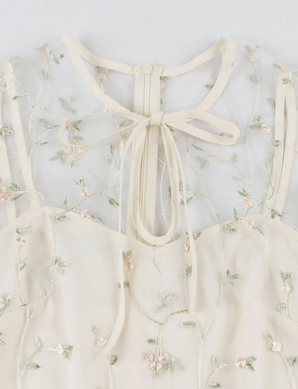 Plum Flower Embroidered 1950S Vintage Swing Dress