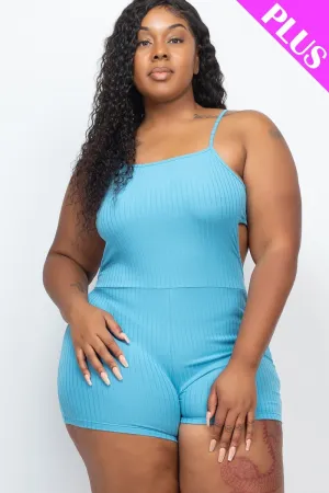 Plus Back Cutout Active Romper