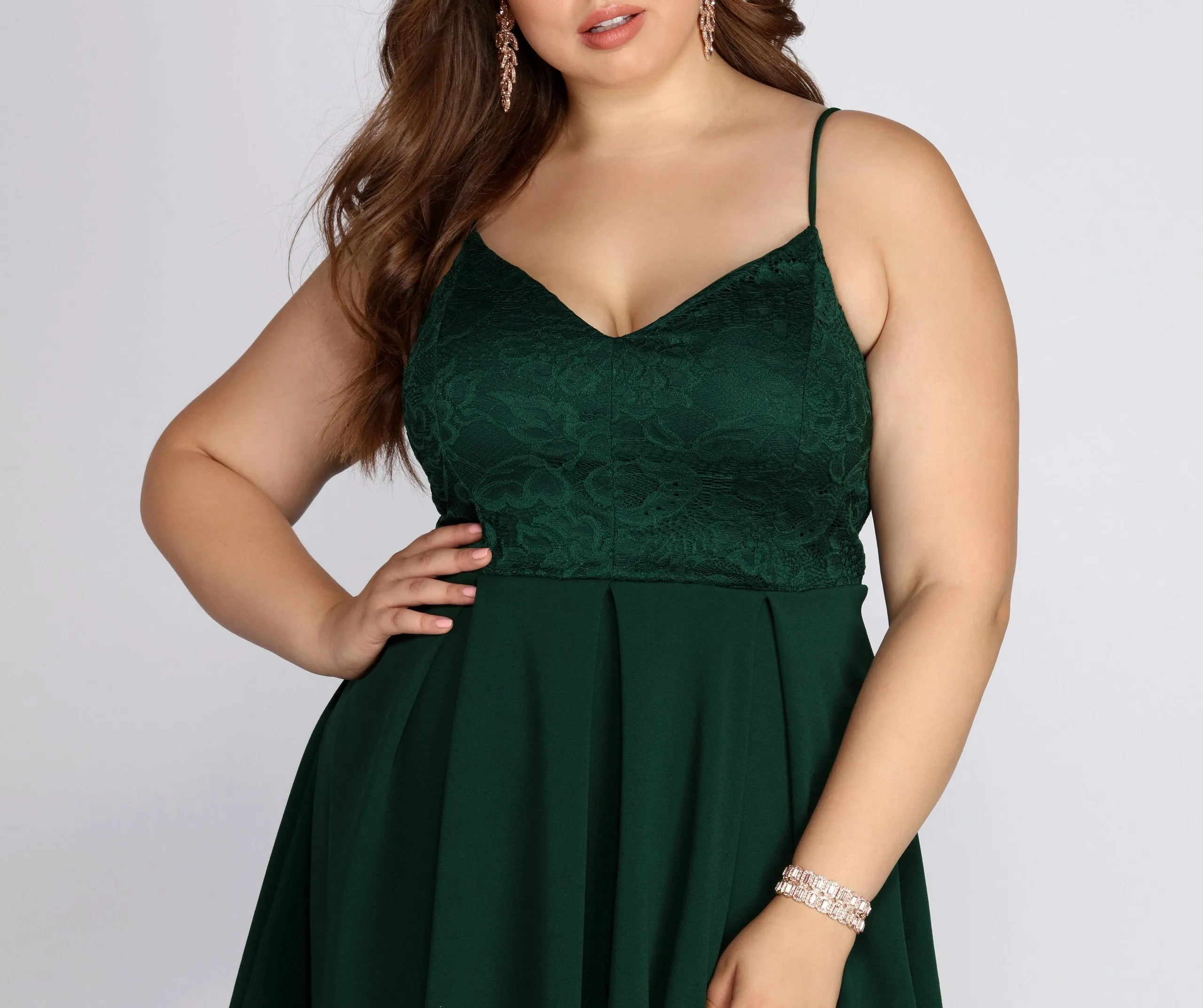 Plus Lace Stylish Appeal Skater Dress