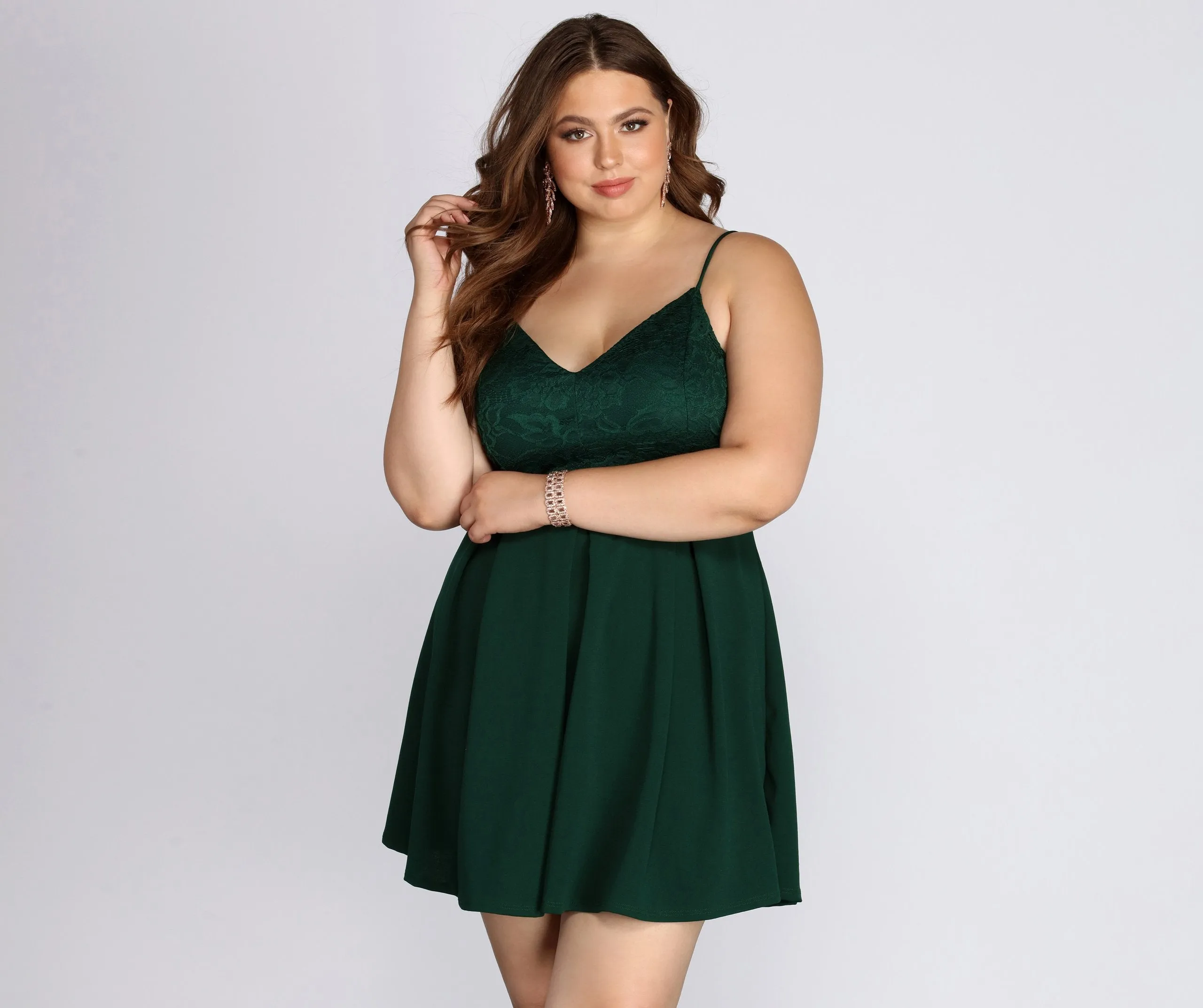 Plus Lace Stylish Appeal Skater Dress
