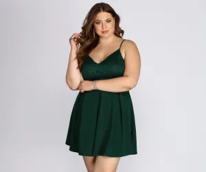 Plus Lace Stylish Appeal Skater Dress