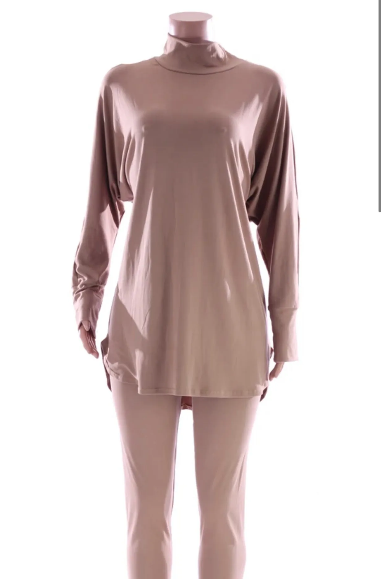 PLUS SIZE! CLASSY CUTE MOCK NECK MATCHING PANTS SET‼️