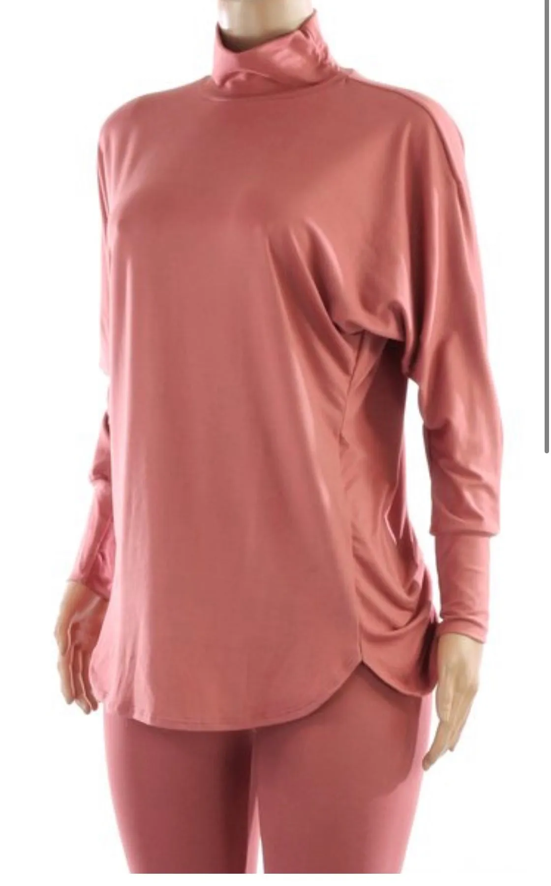 PLUS SIZE! CLASSY CUTE MOCK NECK MATCHING PANTS SET‼️