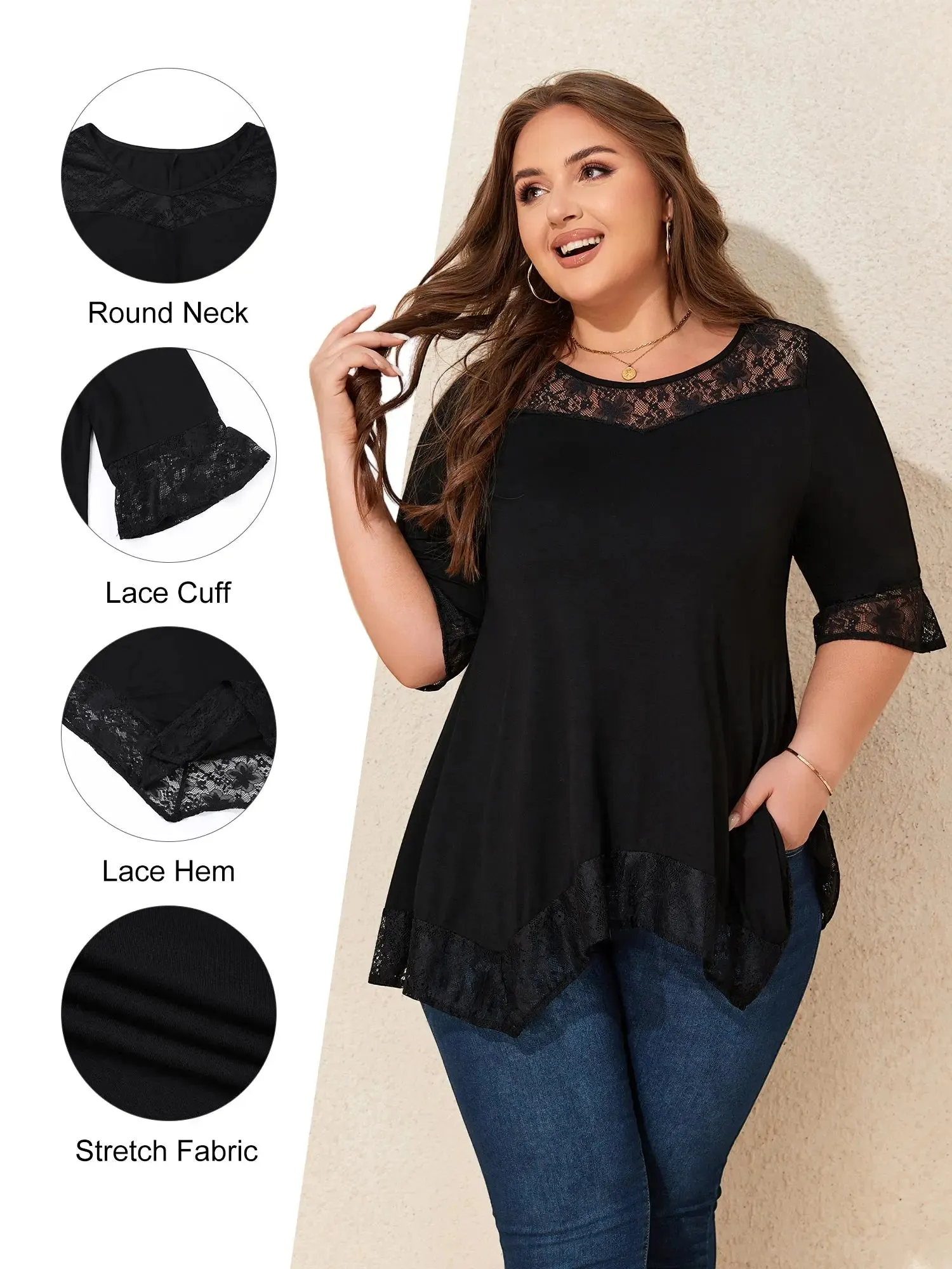 Plus Size Elegant 6XL Pullover Shirts
