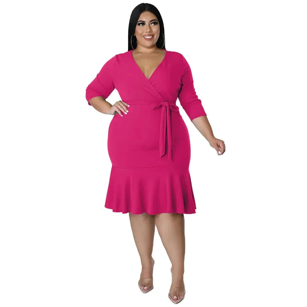 Plus Size Fashionable Sexy V-neck