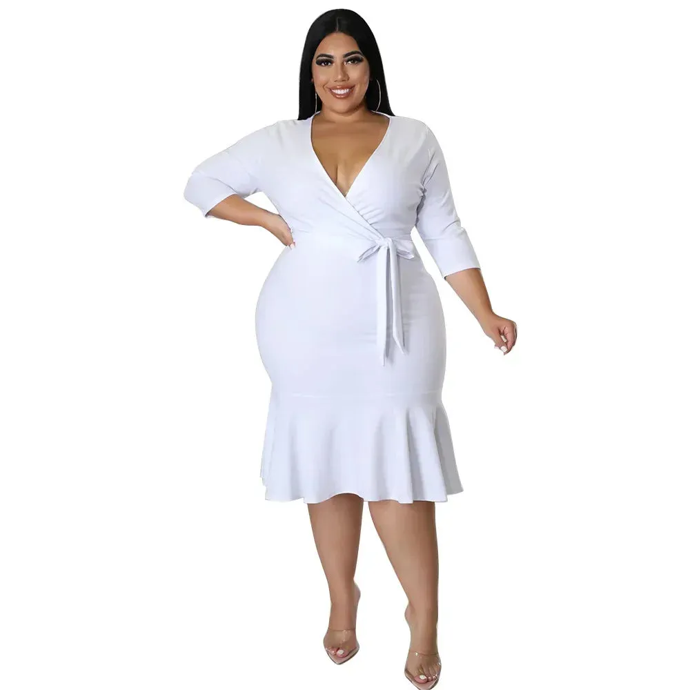 Plus Size Fashionable Sexy V-neck