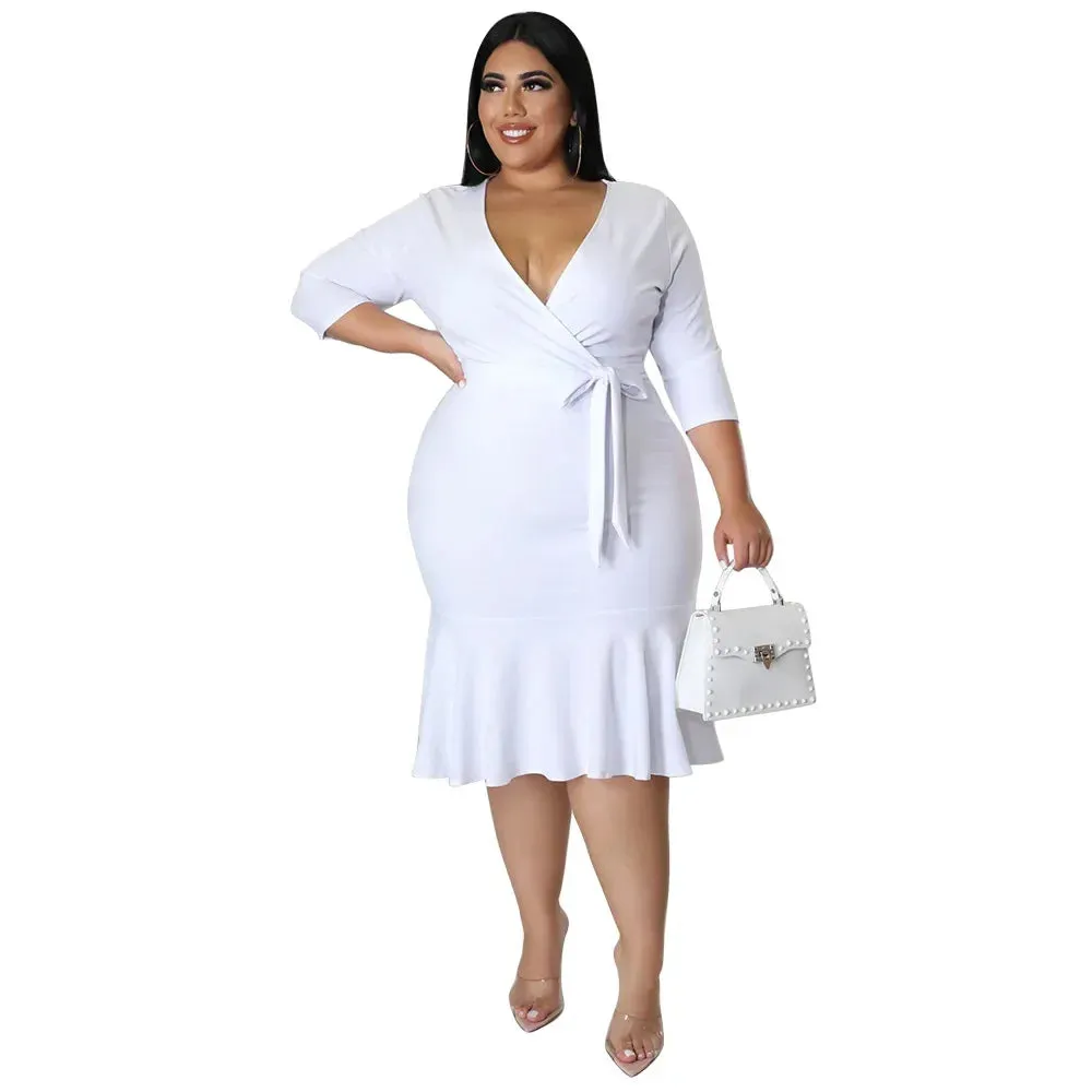 Plus Size Fashionable Sexy V-neck