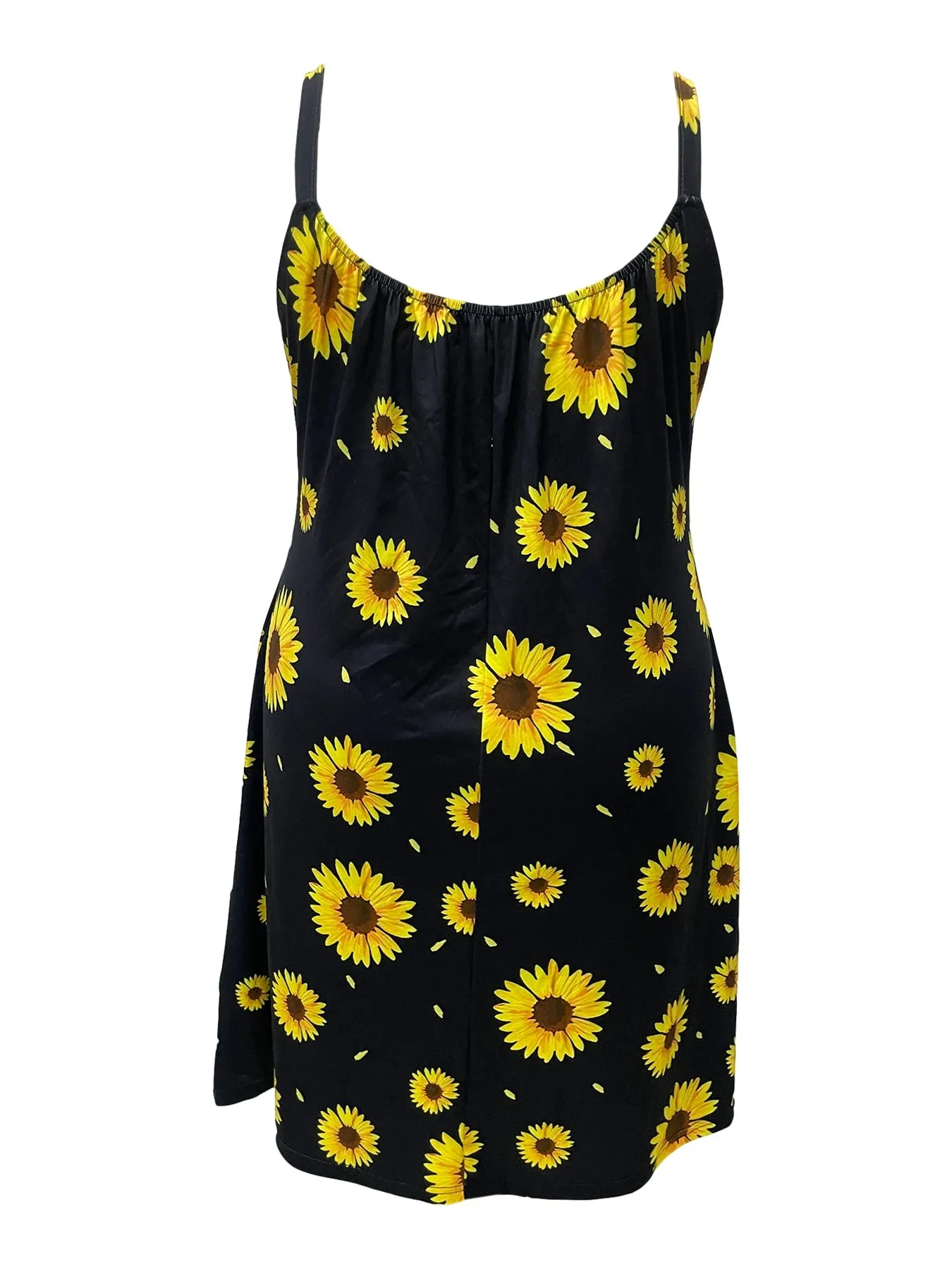 Plus Size Flower Print Strapless Dress Spring