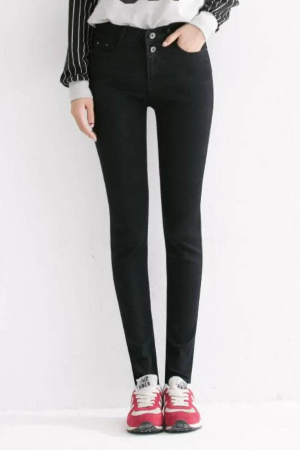 Plus Size High Waist Skinny Mom Jeans