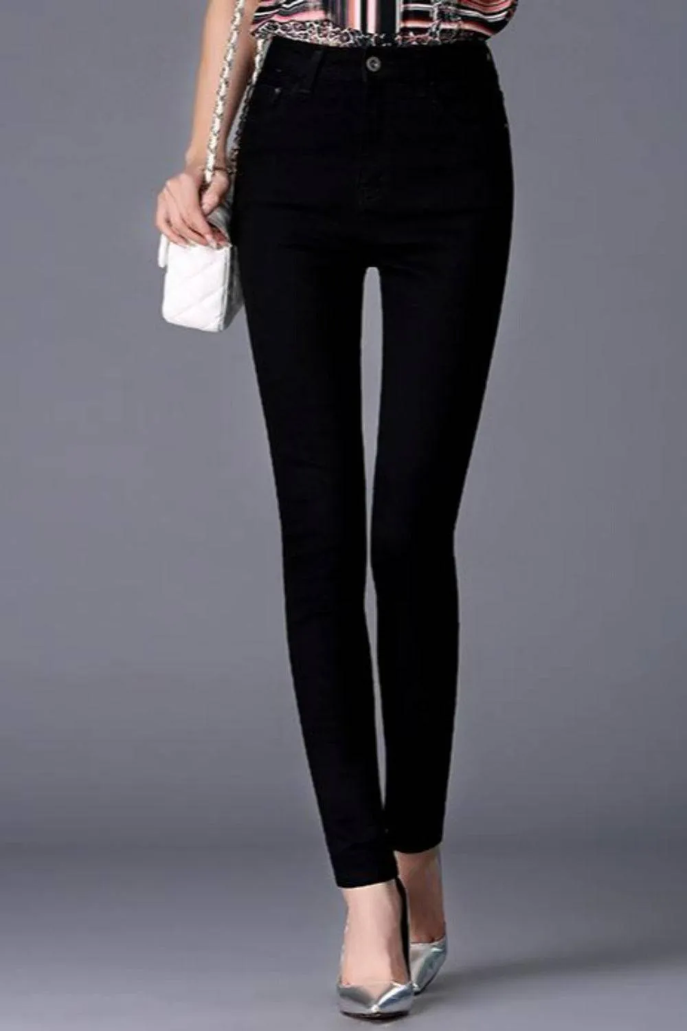 Plus Size High Waist Skinny Mom Jeans