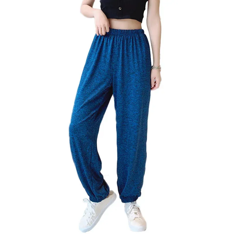 Plus Size Knit Cotton Women's Pajamas Pants Plus Size Sleepwear Loose Wide Leg Trousers