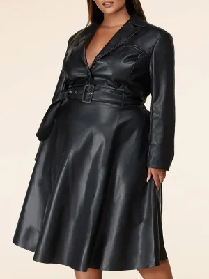 PLUS SIZE LONG SLEEVE 2PC. JACKET & SKIRT PU SET