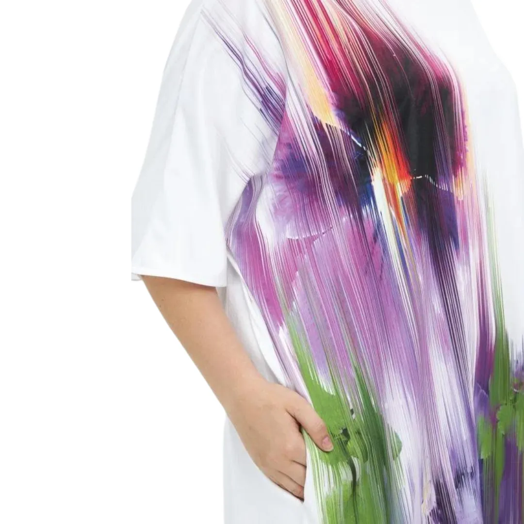 Plus-Size Pullover Dress - Airbrush White