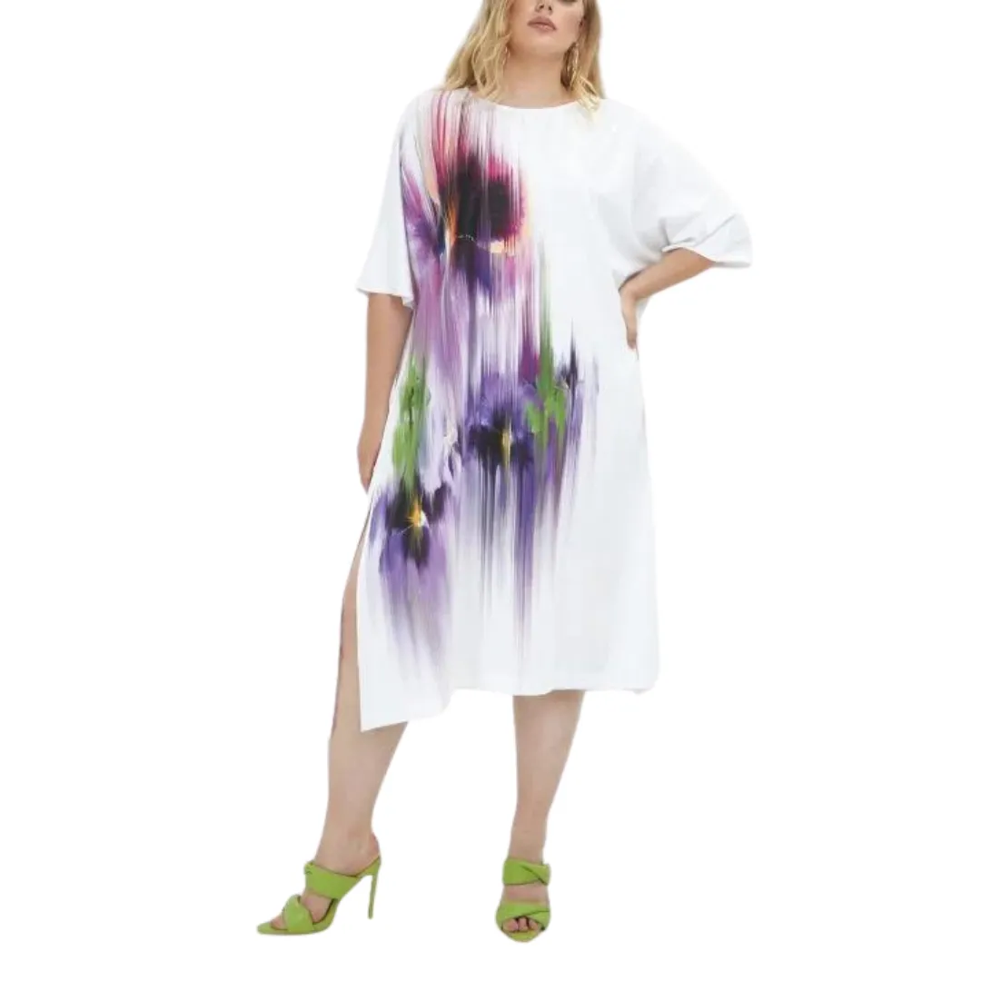 Plus-Size Pullover Dress - Airbrush White