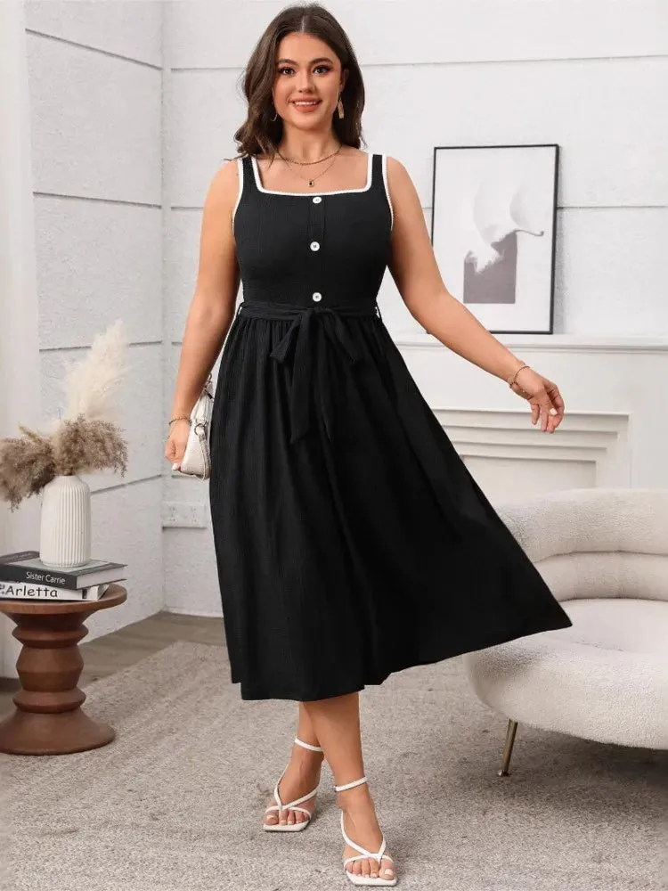 Plus Size Square Collar Dress