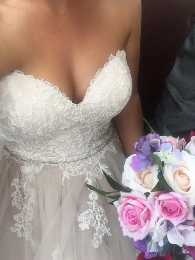 Plus Size Sweetheart Bridal Dress  Design Cascading Ruffles And Lace Applique