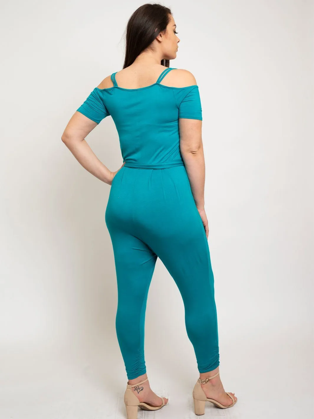 PLUS SIZE TIE FRONT KNIT JUMPSUIT