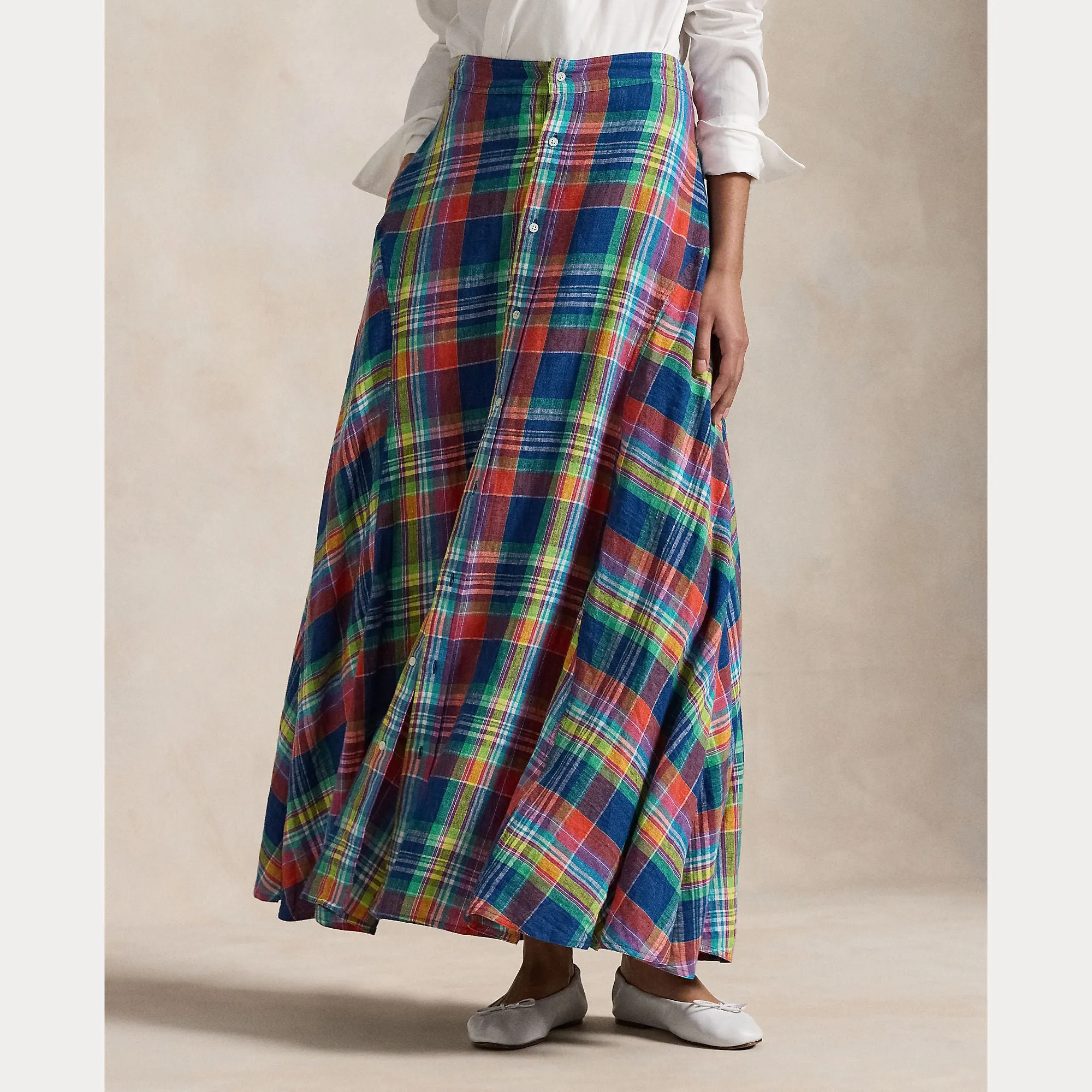 Polo Ralph Lauren - 100% Linen Plaid Skirt
