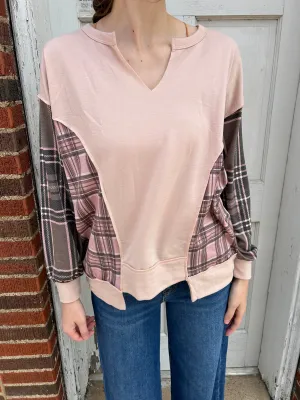 Pop of Plaid Top: Blush Mix