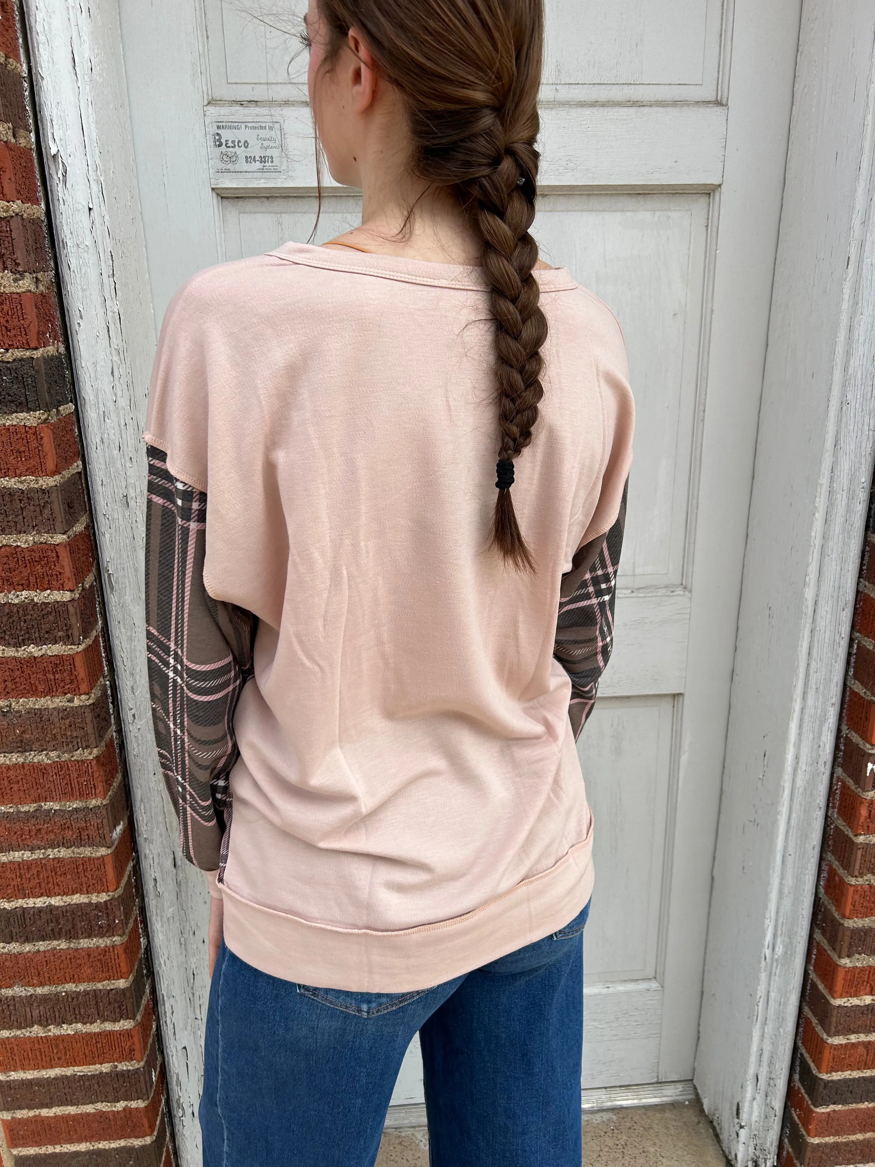 Pop of Plaid Top: Blush Mix