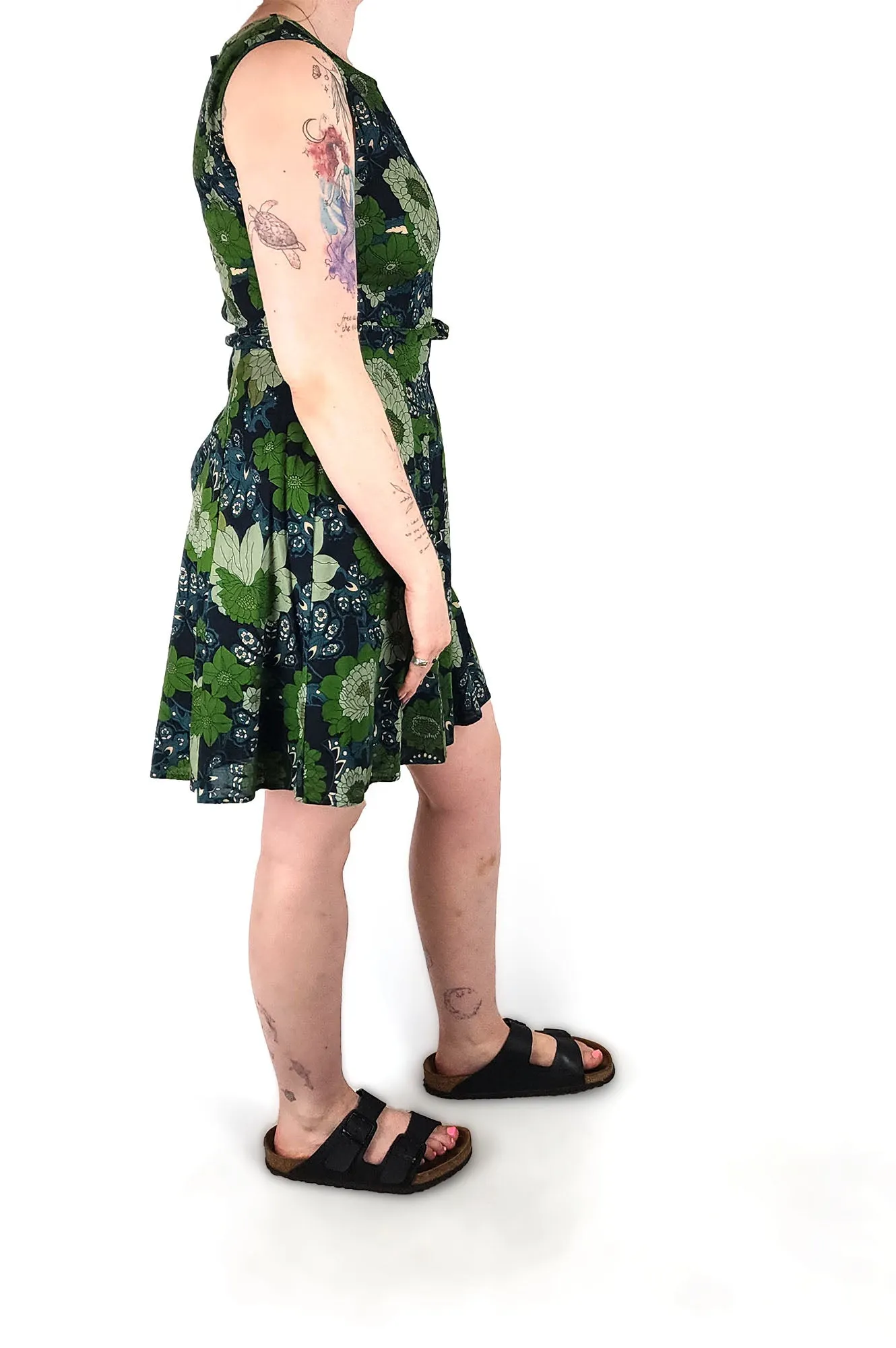 Princess Highway blue green retro print dress size 12