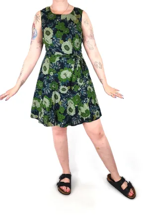 Princess Highway blue green retro print dress size 12