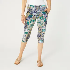 Printed Jasmine Capri Zip Pocket Leggings