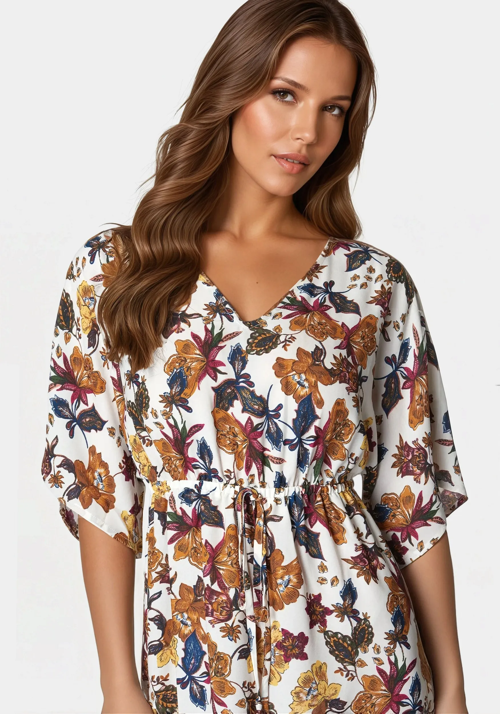 Printed Kimono Dress