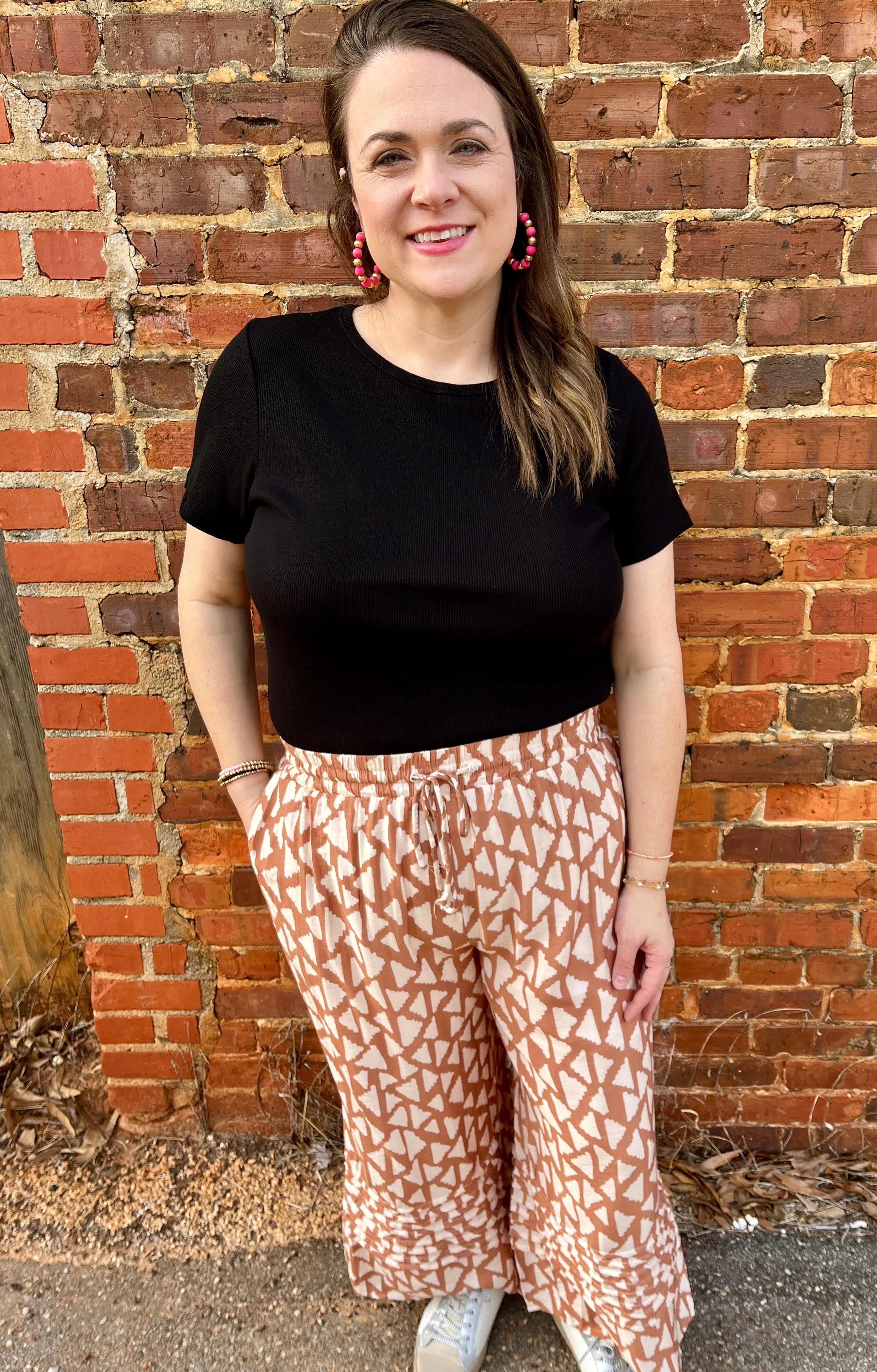 Printed Linen Pants