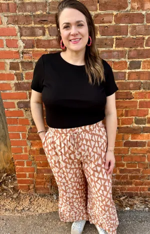 Printed Linen Pants