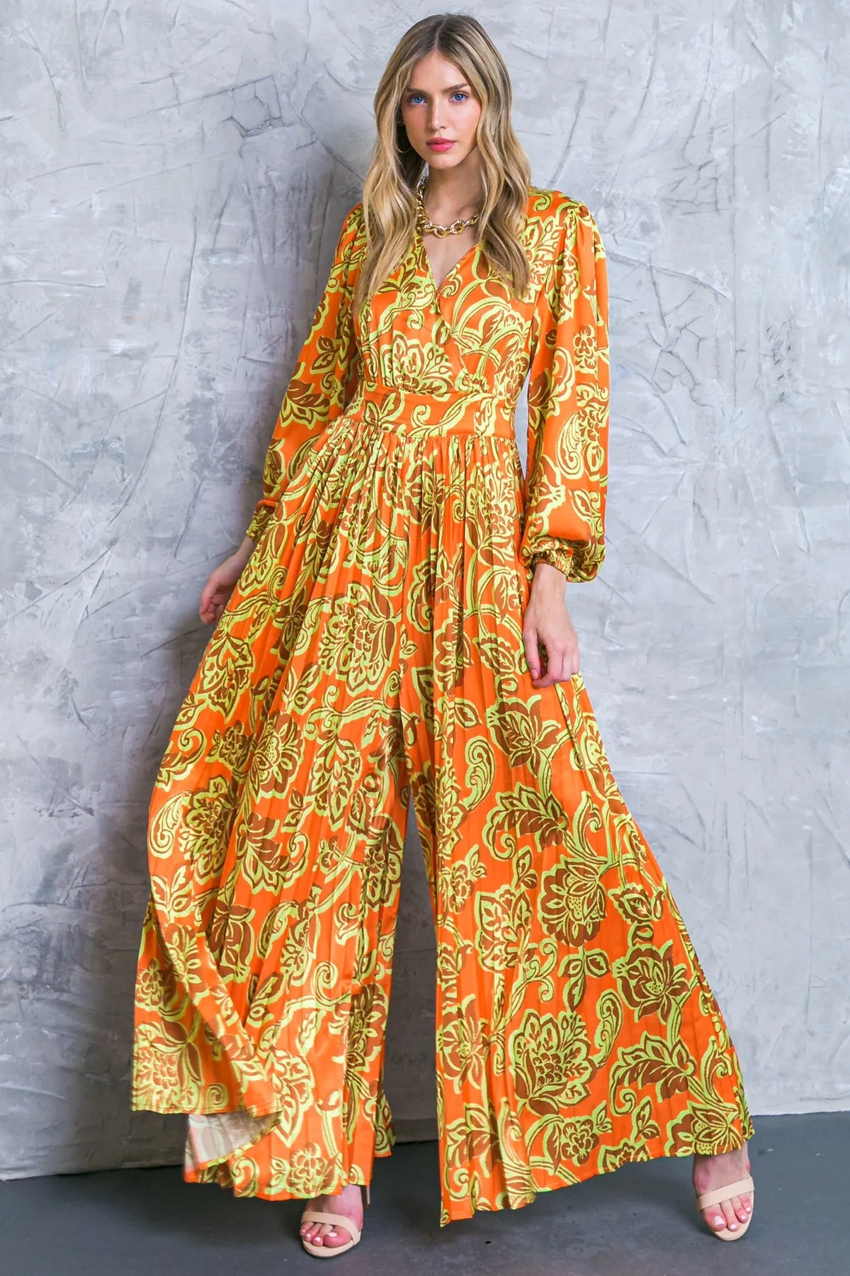 Printed Satin Jumpsuit