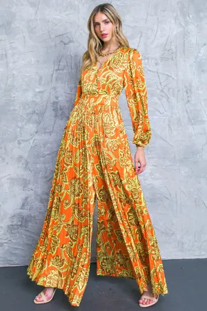 Printed Satin Jumpsuit