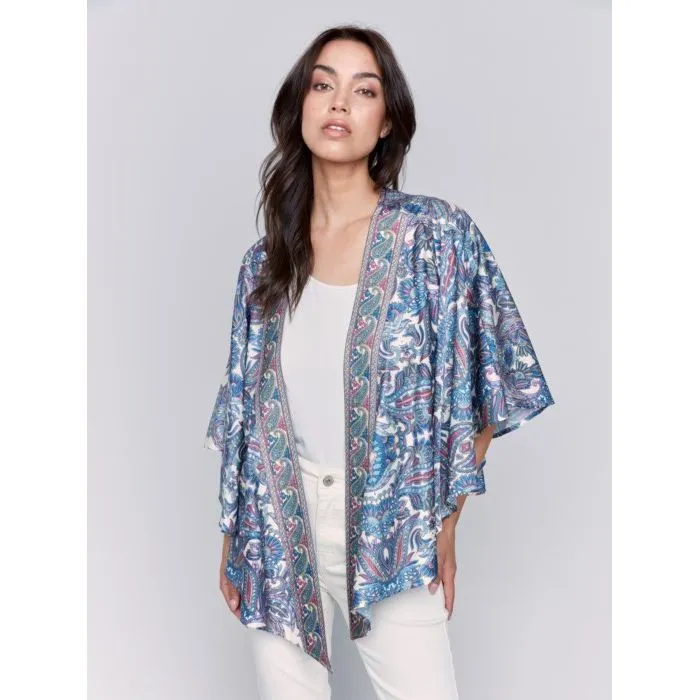 Printed Satin Kimono