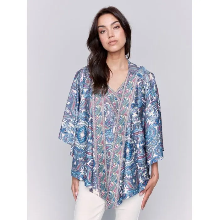 Printed Satin Kimono