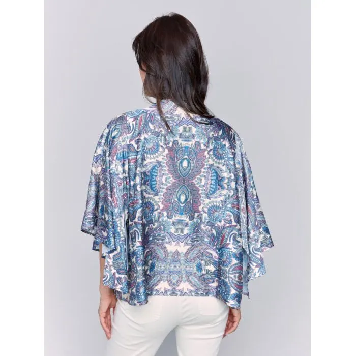 Printed Satin Kimono