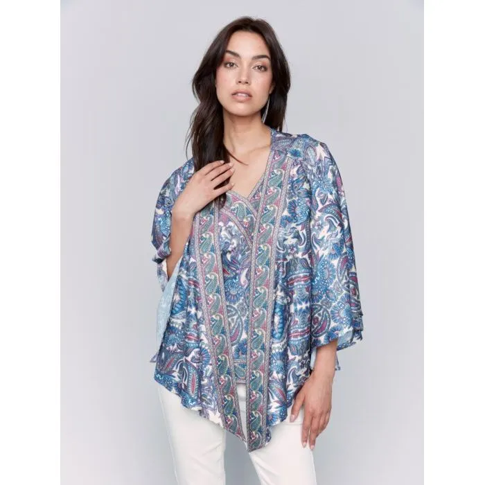 Printed Satin Kimono