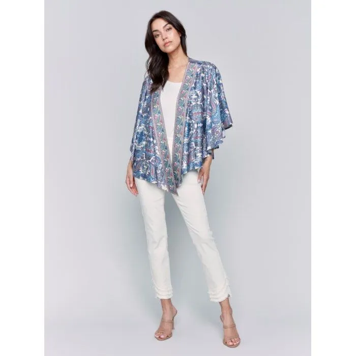Printed Satin Kimono