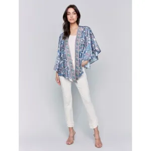 Printed Satin Kimono