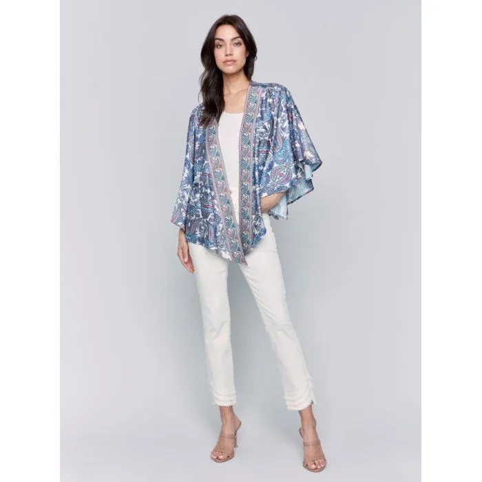 Printed Satin Kimono