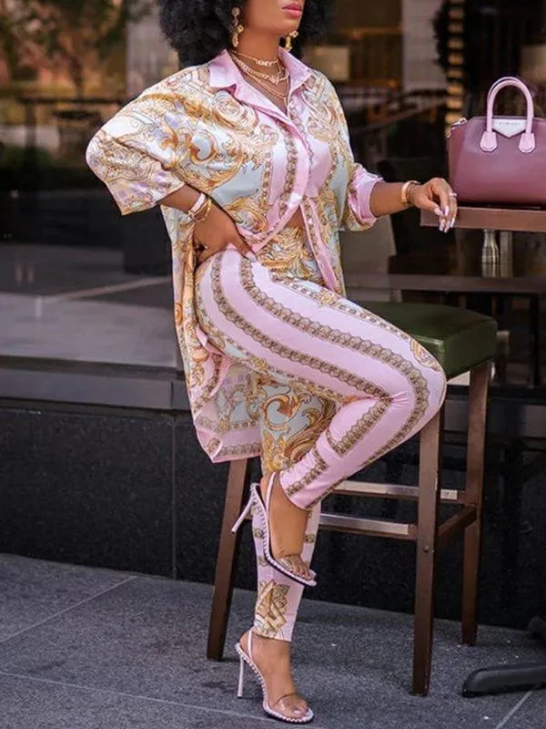 Printed Shirt & Pants Set