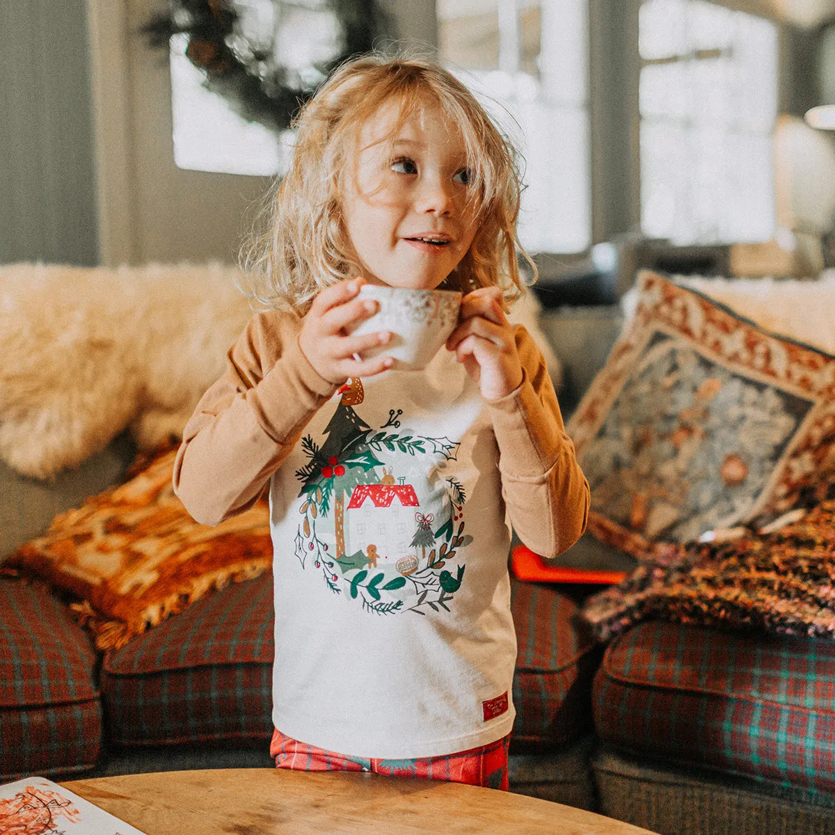 Pyjama des Fêtes évolutif rouge à motifs, bébé || Red patterned evolutive holiday pajamas, baby